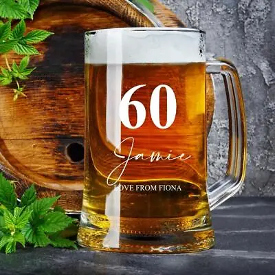 £13.99 • Buy Personalised 60th Birthday Beer Glass Tankard Gift Boxed With Sentiment TNK-40