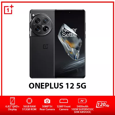 (Unlocked) OnePlus 12 5G Dual SIM Global Android Mobile Phone - Black/16GB+512GB • $1953.65