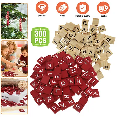 $7.48 • Buy 300 PCS Wood Scrabble Tiles Replacement Wooden Alphabet Pick Letters Game Crafts