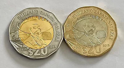 Mexico 20 Pesos Coin 2019 Diferent Color Rare Lot 2 Pcs • $58