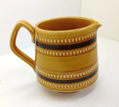 VINTAGE 1970's STYLE MUSTARD BROWN PATTERN SADLER MADE IN ENGLAND MILK JUG • £5.99