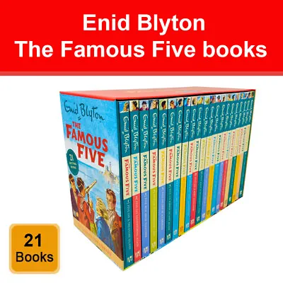 The Famous Five Library Books 1 - 21 Collection Box Set By Enid Blyton • £27.97