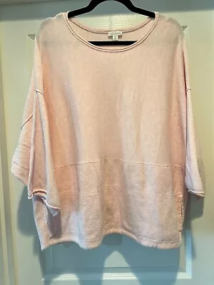 J Jill Pure Kimono Sweater Womens 1X Cashmere Blend Pink Minimalist Pocket • $30.99