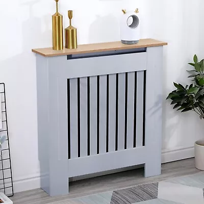 Modern Radiator Cover Wall Cabinet MDF Slats Wood Grill Shelf Furniture S/M/L/XL • £27.99