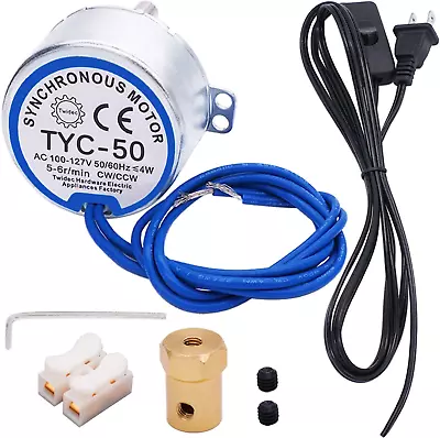 /Synchronous Turntable Motor Electric Motor 5-6RPM/MIN 50/60Hz 4W CCW/CW AC100~1 • $19.34