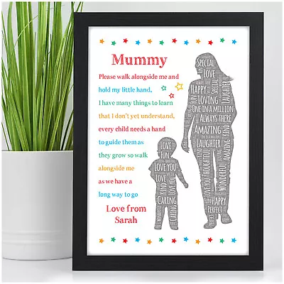 PERSONALISED Mummy And Child Son Daughter Birthday POEM Gifts Nanny Mam Mom • £4.95