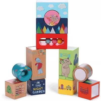 In The Night Garden Wooden Toy Building Sensory Baby 18 Months Activity Blocks • £13.95