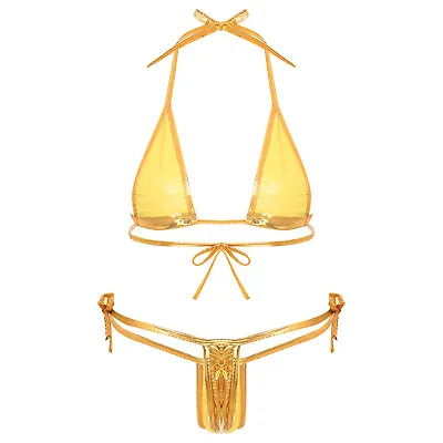 Women Bra Triangle Set Wireless Lingerie Top Swimwear Cropped Bralette Lacing • £8.39