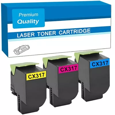 3 Toner Cartridge FIts For Lexmark CS317dn CS417dn CS517de CX317dn CX417de • £34.99