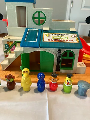 Vintage Fisher Price Little People Sesame Street Clubhouse (#937) House Home • $125