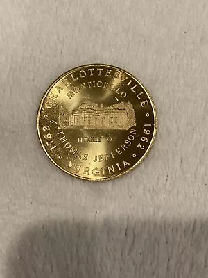 $19 • Buy 1962 Charlottesville, VA, Gilt Bronze 50 Cent Vintage Collectable Tokens Coins