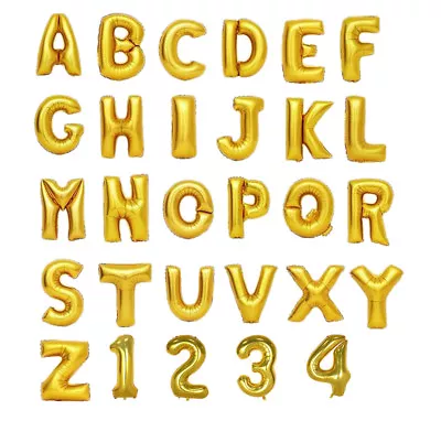 16  & 40  Gold Helium Foil Balloons Letters And Numbers • $3.99