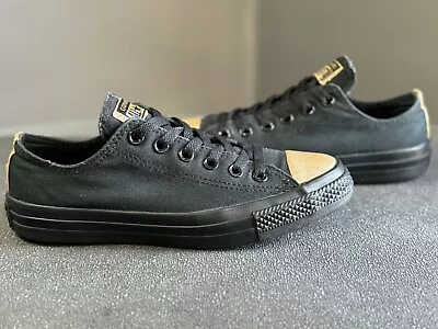 Converse All Star Womens 8 Black And Gold Glitter Low Top Sneakers • $24.99