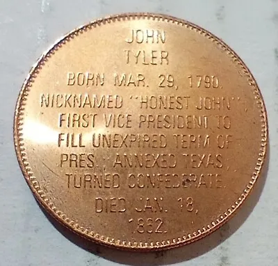 John Tyler 12th President Of The United States Of America Token Coin • $5.27