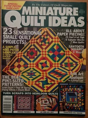 Miniature Quilt Ideas 1999  Sawtooth Squares Folk Art Applique 23 Small Quilts • $10.15