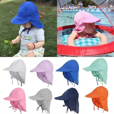 Baby Girls Boys Sun Hat SPF 50+ Summer Toddler Beach Hats Kids Legionnaire Cap • £3.75