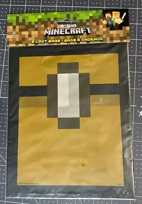 Minecraft Birthday Party Plastic Loot Bags 8 Count 7  X 9  • $2.50