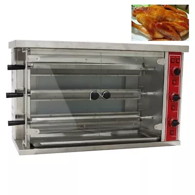 Gas Chicken Rotisserie Machine Vertical Gas Rotary Chicken Oven 3 Rollers 110V • $1614.05