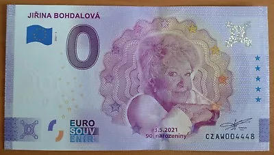 0 Euro Souvenir Czech Republic JIRINA BOHDALOVA  CZAW 2021-1  RARE! • £76.88