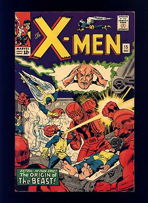 X-Men #15 FN+ Kirby Origin Beast 1st Master Mold 2nd Sentinels &Dr Bolivar Trask • $100