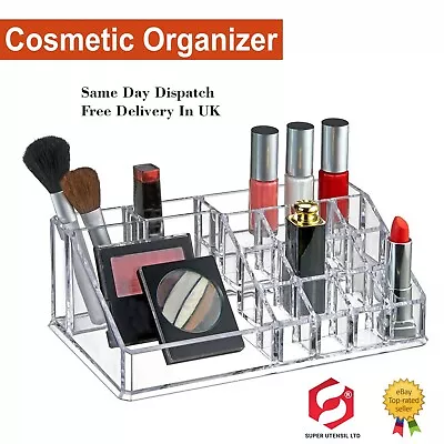 Clear Acrylic Cosmetic Organiser Makeup Lipstick Jewelry Display Box Tidy Case  • £10.99