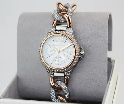 New Authentic Michael Kors Mini Camille Rose Gold Silver Mk6843 Women's Watch • $199.99