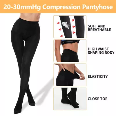 New Opaque Firm Support Pantyhose 20-30mmHg Medical Compression Stockings Tights • $23.55