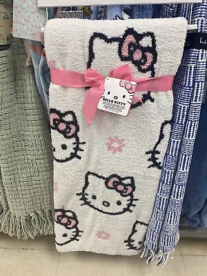 Hello Kitty Spring Reversible Throw Blanket Pink Flowers New Super Soft 50x70 • $59.95