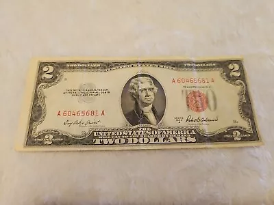 1953-A Red Seal $2 Two Dollar Bill Legal Tender Note A60465681A • $14