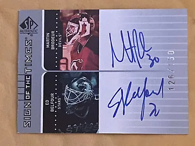 2002 UD SP Signature Martin Brodeur Ed Belfour Dual Auto 126/150 HOF Autograph • $149.99