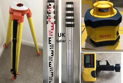 Rotating Laser Level With Staff And Tripod. UK Calibrated. UK Seller. Brand New • £448.89