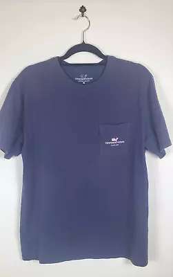 VINEYARD VINES T-Shirt Men's M Dark Blue Watch Hill Whale Graphic / Coordinates • $15.99