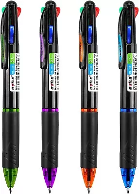 4 Pack Multicolor Ballpoint Pens 4-In-1 0.7Mm Colored Retractable Ballpoint Gift • $9.89