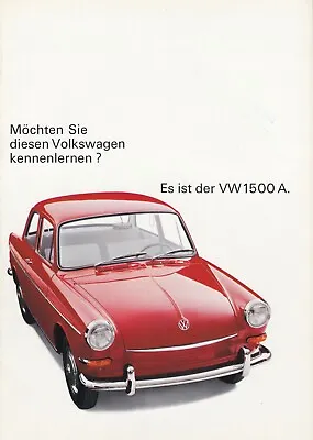 VW VOLKSWAGEN 1500A Classic Car Brochure 1966 45 • $18.03