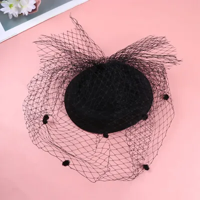 1Pc Hat Veil Black Veil Hat Womens Headbands Retro Beautiful • $10