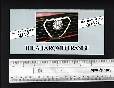 Alfa Romeo Range Alfa 33 Alfasud Alfetta Gtv & Gtv6 Etc 16 Page Brochure 1983 • $27.50