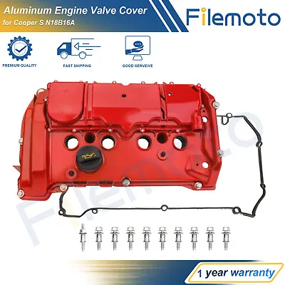 Red Aluminum Engine Valve Cover W/Gasket Bolts For Cooper S R57 R58 R59 N18B16A • $129.99