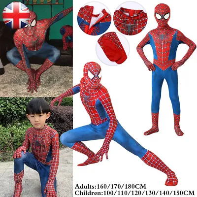 Raimi Spiderman Tights Adult Mens Kids Cosplay Costume Suit Fancy Dress Party • £11.55