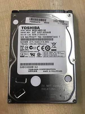 £17.90 • Buy Toshiba 1TB 1000gb 2.5  SATA HDD Hard Disk Drive MQ01ABD100 *WORKING*