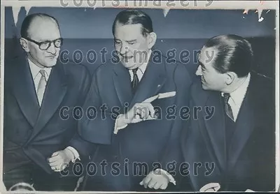 1956 France Premier Guy Mollet With Rene Coty  Press Photo • $15