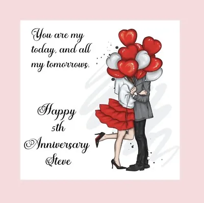 Personalised Husband Happy Anniversary Card Love 1st 2nd 5th 10th 15th 20th 30th • £2.49