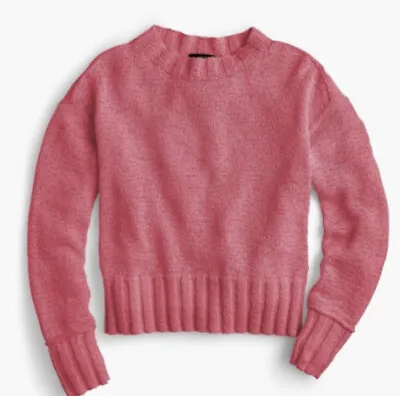 J. Crew Wide Rib Crewneck Sweater Women's Large #J0959 Pink Boxy Fit • $27.96