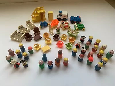 Huge 57 Piece Lot Of Vintage Fisher Price Little People Figures Vehicles Etc. • $29.99