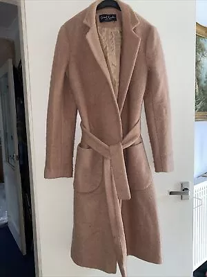 Smart Covent Garden Wool Blend Teddy Long Coat Camel Tan Sz 8 36/L46” Belted • £15.75