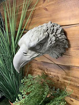 Stone Garden Large Detailed Golden Eagle Head Wall Hanging Plaque Ornament • £32.95