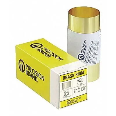 Precision Brand 17265 Shim Stock Roll Brass 0.0040 In 6 In Length: 100  • $21.35