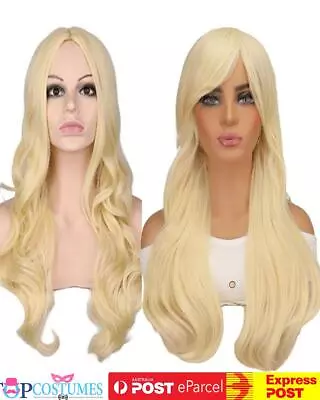 Deluxe Barbie Long Blonde Curl Costume Cosplay Party Wig Hair Celebrity • $26.45