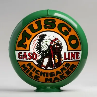 Musgo 13.5  Gas Pump Globe W/ Green Plastic Body (G153) • $134.50