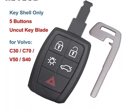 Remote Car Key Shell Case Cover 5 Buttons For Volvo C30 C70 S40 V50 2008 2009 • $30.33