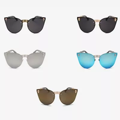 Skull Women For Cat Eye Sunglasses Vintage Oversized Rimless Mirror Cateye Eyewe • $19.05